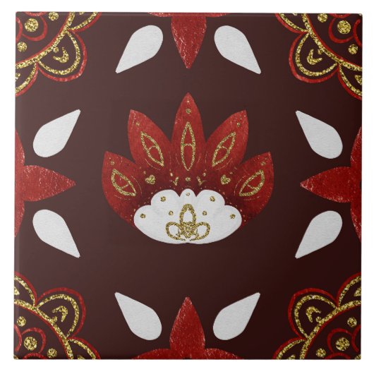 Christmas Folk Nordic Art Tegeltje (Voorkant)