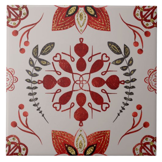 Christmas Folk Nordic Art Tegeltje (Voorkant)