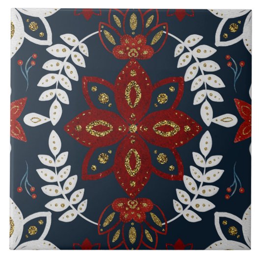 Christmas Folk Nordic Art Tegeltje (Voorkant)