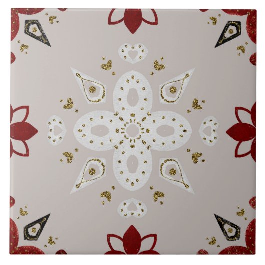 Christmas Folk Nordic Art Tegeltje (Voorkant)