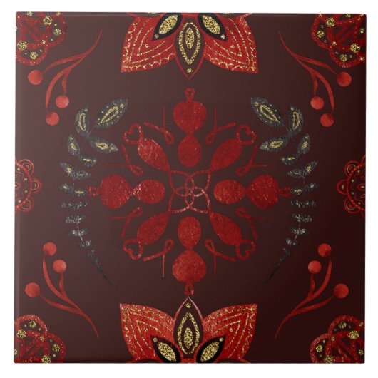 Christmas Folk Nordic Art Tegeltje (Voorkant)