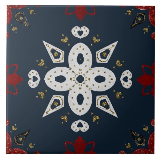 Christmas Folk Nordic Art Tegeltje (Voorkant)