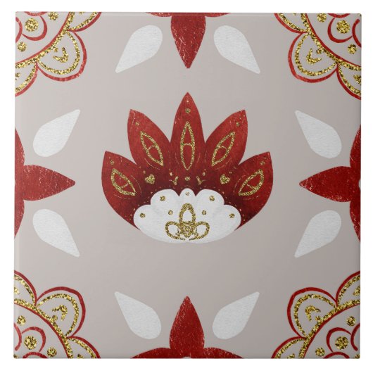 Christmas Folk Nordic Art Tegeltje (Voorkant)