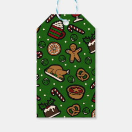 Christmas Food Gift Label in Groen Cadeaulabel
