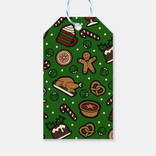 Christmas Food Gift Label in Groen Cadeaulabel (Voorkant)