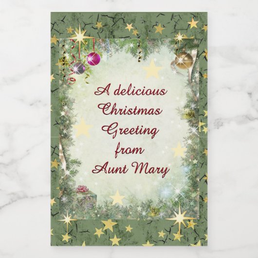 Christmas Food Label Voedselcontainer Etiket (Enkel label)