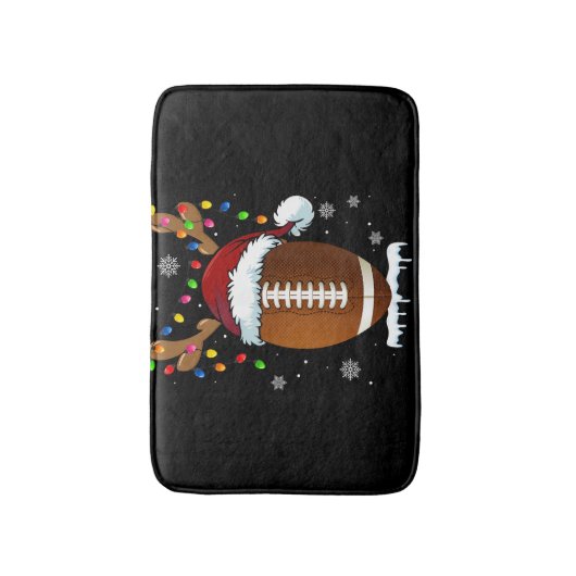 Christmas Football Ball Lights Funny Boys Men Spor Badmat (Voorkant Verticaal)