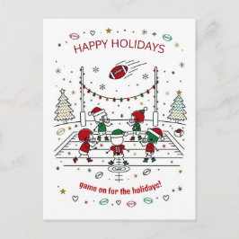 Christmas football Ball Santa Hat Greeting Cards Feestdagenkaart