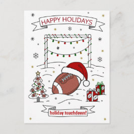 Christmas football Ball Santa Hat Greeting Cards Feestdagenkaart