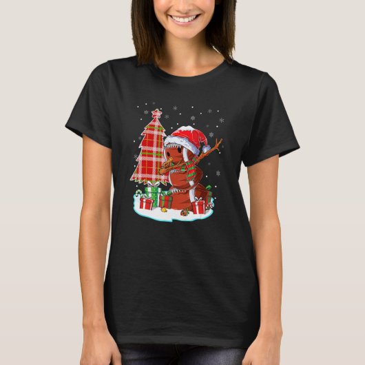 Christmas Football Ball Snowman Dabbing Santa Hat  T-shirt (Voorkant)