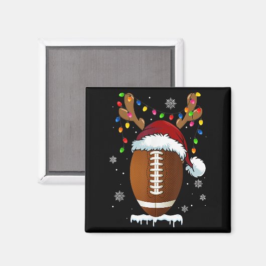 Christmas Football Ball Xmas Lights Funny Boys Men Magneet (Voorkant / Achterkant)