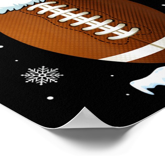 Christmas Football Ball Xmas Lights Funny Boys Men Poster (Hoek)