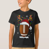 Christmas Football Ball Xmas Lights Funny Boys Men T-shirt (Voorkant)