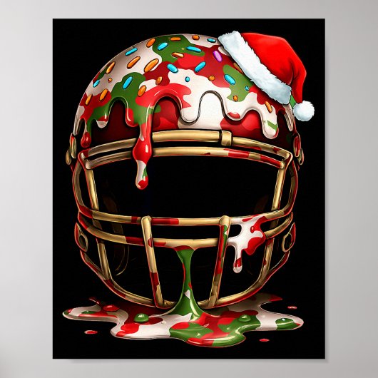 Christmas Football Drip Boys Ice Cream Drip Camo S Poster (Voorkant)