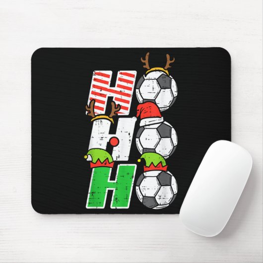 Christmas Football Ho Ho Ho Soccer Xmas Srt Men Wo Muismat (Met muis)