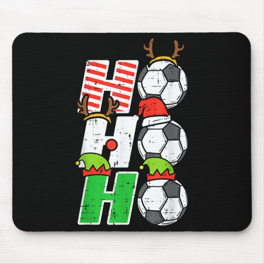 Christmas Football Ho Ho Ho Soccer Xmas Srt Men Wo Muismat (Voorkant)