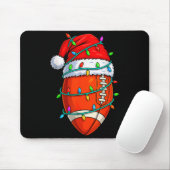 Christmas Football Player Santa Hat Xmas Lights Fu Muismat (Met muis)
