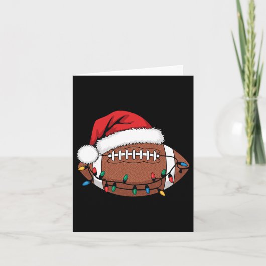 Christmas Football Player Xmas Lights Santa Sports Kaart (Voorkant)