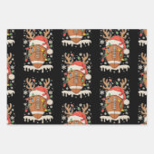 Christmas Football Santa Hat Reindeer Xmas Lights Inpakpapier Vel (Voorkant)