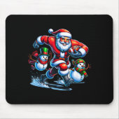 Christmas Football Santa Playing Football  Muismat (Voorkant)