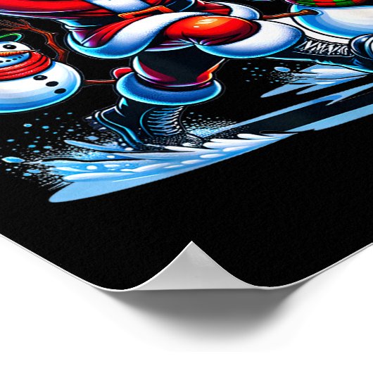 Christmas Football Santa Playing Football  Poster (Hoek)