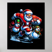 Christmas Football Santa Playing Football  Poster (Voorkant)