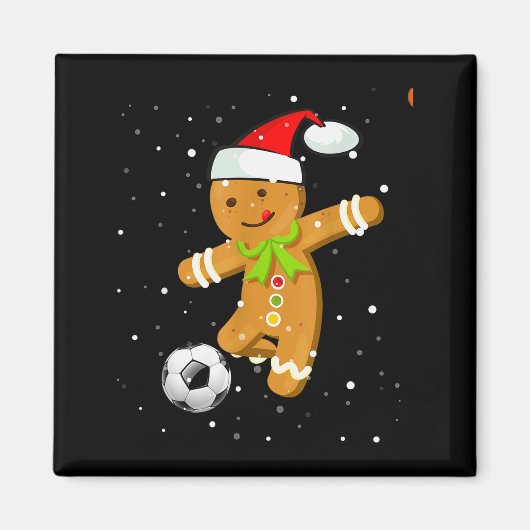 Christmas Football Soccer Gingerbread Player  Magneet (Voorkant)