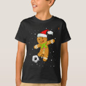 Christmas Football Soccer Gingerbread Player  T-shirt (Voorkant)