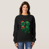 Christmas for men women kids Santa ELF Dinosaur Trui (Voorkant volledig)