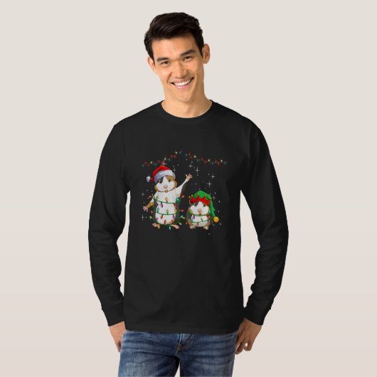 Christmas for men women kids Santa ELF Guinea Pig T-shirt (Voorkant volledig)