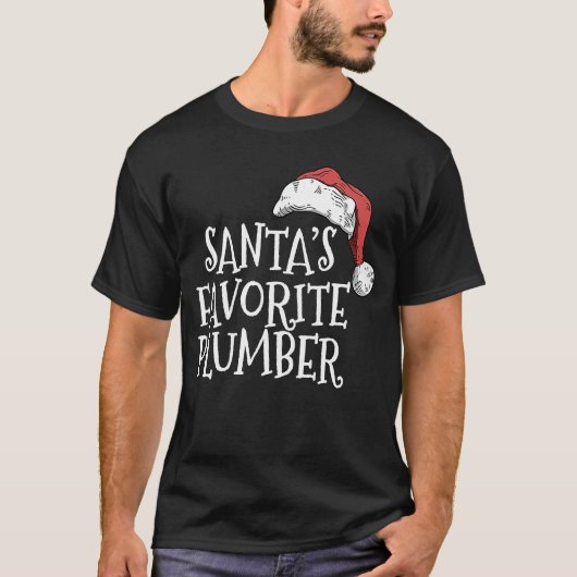 Christmas for plumbers Santa's favorite plumber T-shirt (Voorkant)