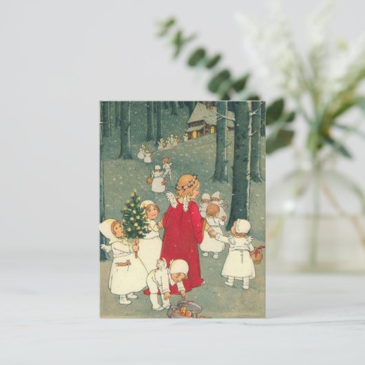 Christmas Forest Angels Feestdagenkaart (Staand voorkant)