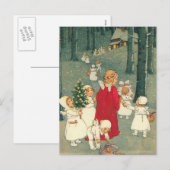 Christmas Forest Angels Feestdagenkaart (Voorkant / Achterkant)