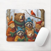 Christmas Forest Animals Caroling Muismat (Met muis)