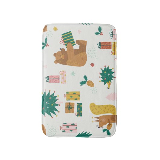 Christmas Forest Dieren:  vibe Badmat (Voorkant Verticaal)