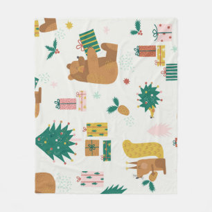Christmas Forest Dieren:  vibe Fleece Deken