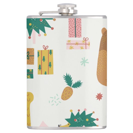 Christmas Forest Dieren:  vibe Heupfles (Voorkant)