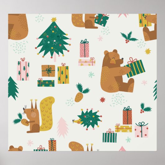 Christmas Forest Dieren:  vibe Poster (Voorkant)