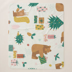 Christmas Forest Dieren: vibe Sherpa Deken