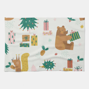Christmas Forest Dieren: vibe Theedoek