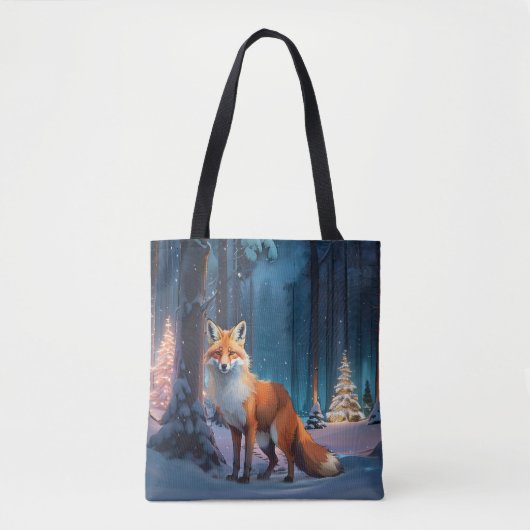 Christmas Forest Fox Tote Bag (Voorkant)