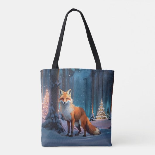 Christmas Forest Fox Tote Bag (Achterkant)