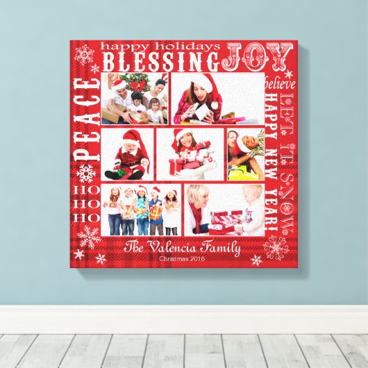 CHRISTMAS FOTO COLLAGE-VOLLEDIG  CANVAS (Insitu (Houten vloer))