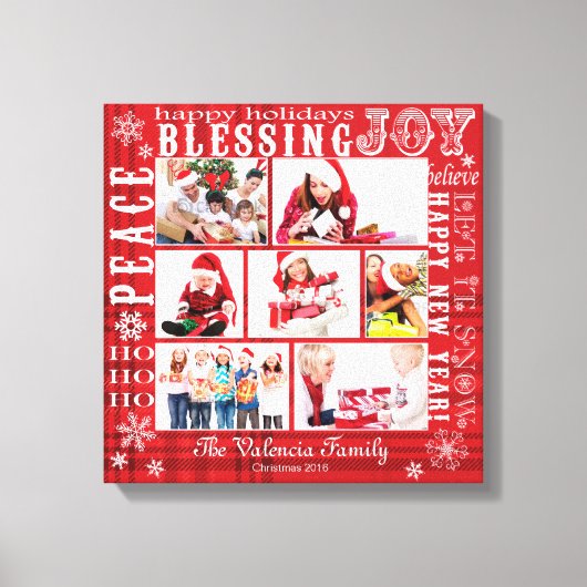 CHRISTMAS FOTO COLLAGE-VOLLEDIG CANVAS AFDRUK (Voorkant)