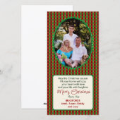 CHRISTMAS FOTO WENSKAART - RED PLAID FEESTDAGENKAART (Voorkant / Achterkant)