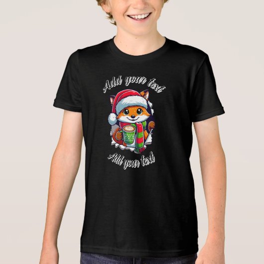 Christmas Fox 3 Tri-Blend Shirt (Voorkant)