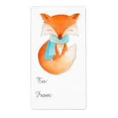 Christmas fox cub cadeau label (van en naar) (Voorkant)