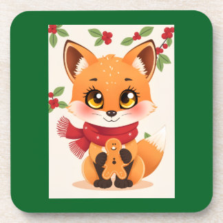 Christmas Fox decor Bier Onderzetter