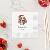 Christmas Fox Hound Dog gepersonaliseerde Drinken  Servet (Insitu)