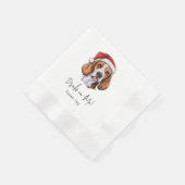 Christmas Fox Hound Dog gepersonaliseerde Drinken  Servet (Hoek)